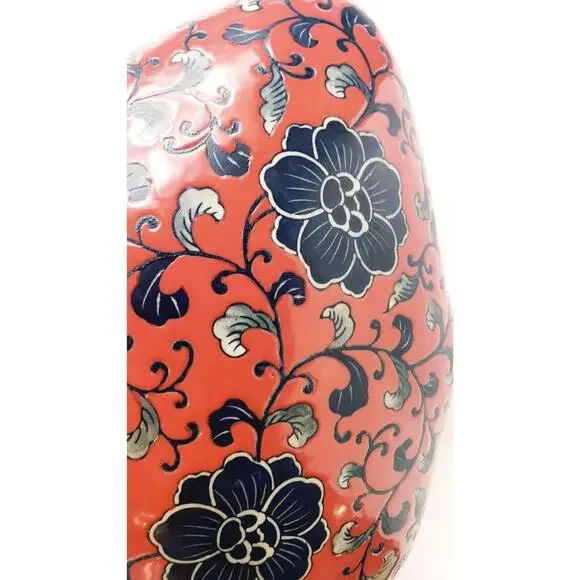 VTG Persian Style Asymmetrical Lotus Flower Porcelain Vase Floral Abstract #50 - Picture 7 of 7